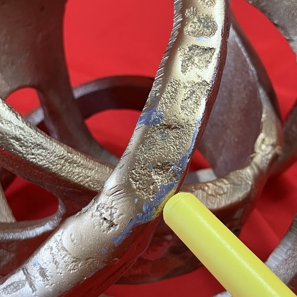 Vintage Gold Tone Metal Knot / Abstract Art / Modern Sculpture Painted / Flaw - Picture 9 of 16